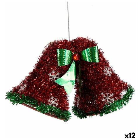 Decorazione Natalizia Ciondolo Cappe Tinsel Rosso Verde 21 X 14 X 10 Cm (12 Unità) - Foto 1