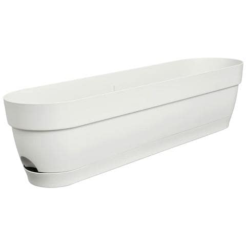 Vaso Rettangolare Da Balcone Bianco 70 Cm Rettangolare Plastica - Foto 1