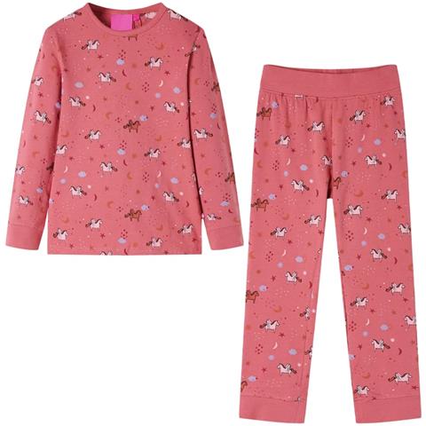 Pigiama Da Bambina A Maniche Lunghe Rosa Antico 104 - Foto 1