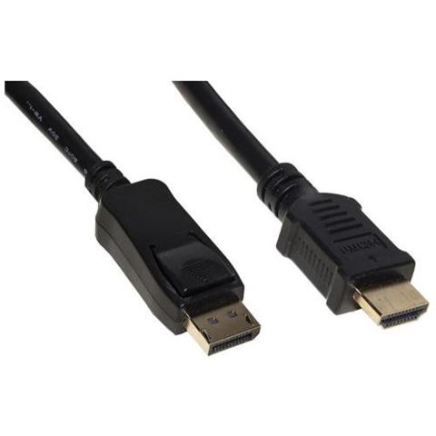 Cavo Displayport 1.2 To Hdmi 1.4. M /m. 3.0mt. 4kx2k 30 Hz Contatti Dorati. Nero. Lkcdph30 - Foto 1