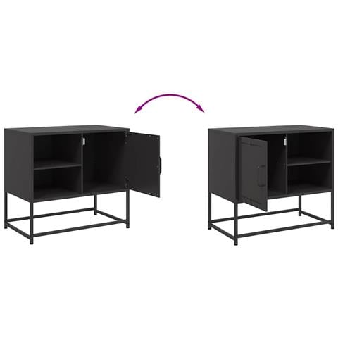 Mobile Tv Nero 68x39x60,5 Cm In Acciaio - Foto 2