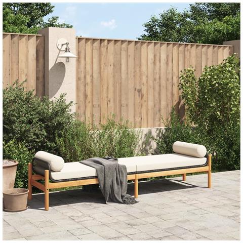 Panca Da Giardino Con Cuscino In Polyrattan E Acacia - Foto 2