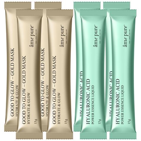 Maschera In Gel Glow Rubber Oro 4 Pz | Maschere Per Il Viso Con Acido Ialuronico - Foto 1