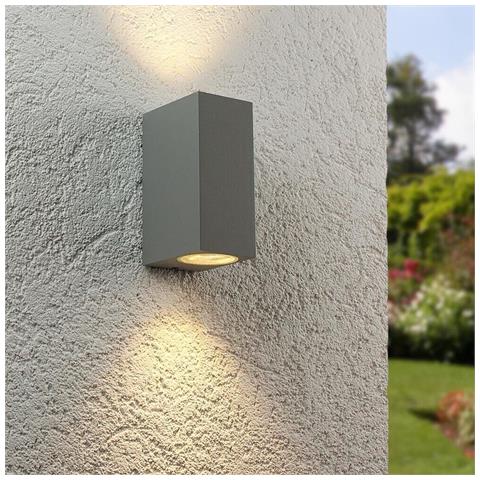 Applique Da Parete Interno Esterno Ip65 Porta Faretto Gu10 Es55g Grigio - Foto 1