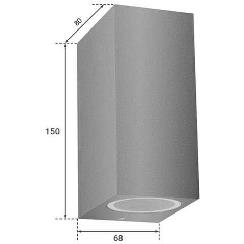 Applique Da Parete Interno Esterno Ip65 Porta Faretto Gu10 Es55g Grigio - Foto 3