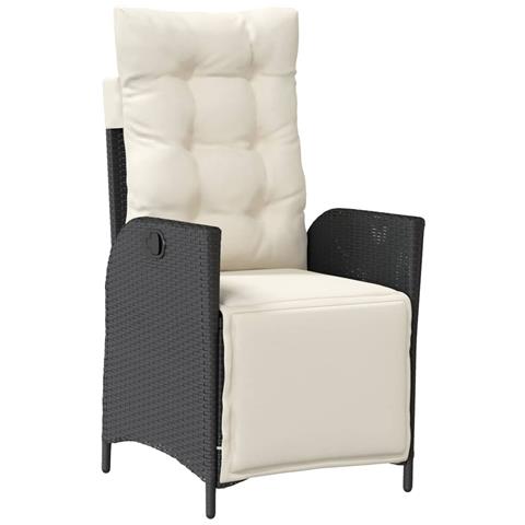 Set da Pranzo da Giardino 3 pz con Cuscini Nero in Polyrattan - Foto 10