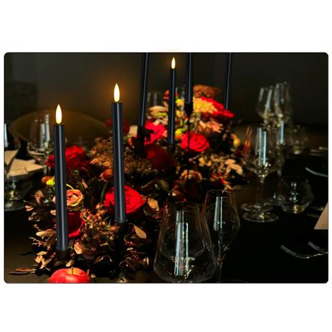 Set Di 6 Luci Elettroniche A Led A Forma Di Candela Con Effetto Cera Che Cola Realistico Black - Foto 2