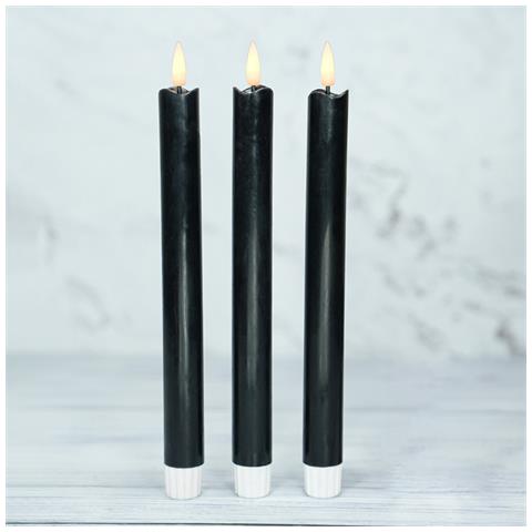Set Di 6 Luci Elettroniche A Led A Forma Di Candela Con Effetto Cera Che Cola Realistico Black - Foto 5
