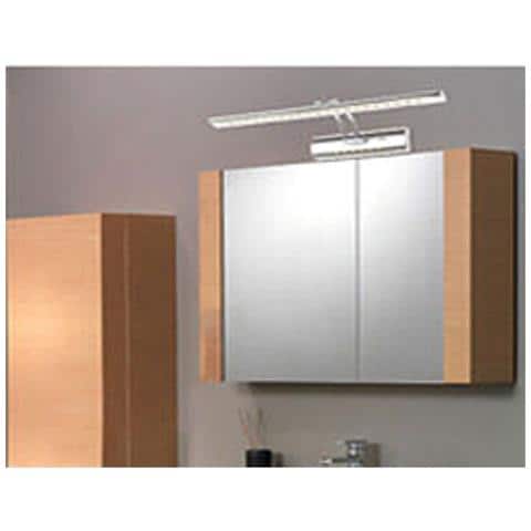 Applique Lampada Da Parete Muro Specchio Bagno 27 Led 5050 Luce Calda Cromato - Foto 3