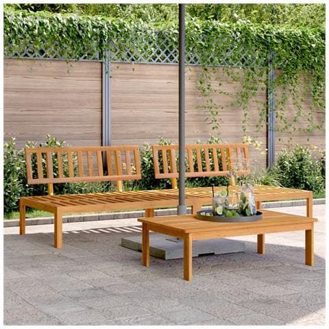 Divani Centrali Da Giardino Pallet 2pz Legno Massello Di Acacia - Foto 1