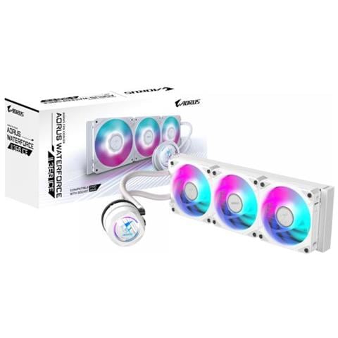 Aorus Waterforce Ii 360 Ice Aio Liquid Cpu Cooler - Ventole Argb 3x120mm, Meccanismo Di Bloccaggio Scorrevole, Daisy-chain, Compatibile Con Intel Lga 1700 E Amd Am5 - Foto 1