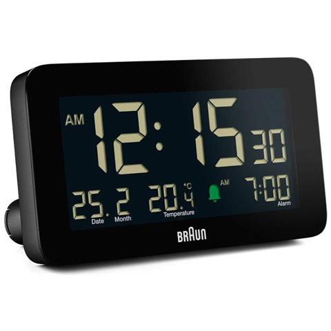 Bc10b Black Orologio Digitale Lcd Temperatura Calendario Sveglia Crescendo Snooze Luce - Foto 1