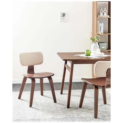 Set Di 2 Sedie Da Pranzo Lucinda Legno Marrone Scuro - Foto 1