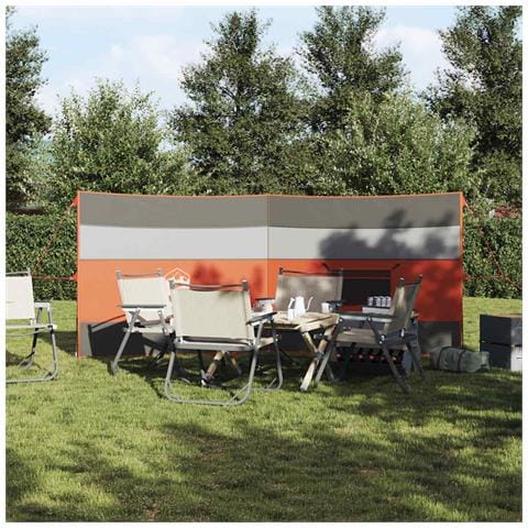 Frangivento Campeggio Grigio Arancione 340x130 cm Impermeabile - Foto 2
