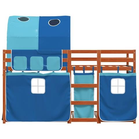 Letto a Castello senza Materasso Blu 90x190cm Massello Pino - Foto 10