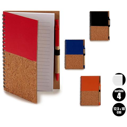 Pacco Di 4 Quaderni 12,5x18 Cm Con Copertura In Legno. Assortimento Di 4 Colori. - Foto 2
