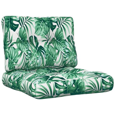 Cuscini Per Pallet 2 Pz Motivo A Foglie Tessuto - Foto 2