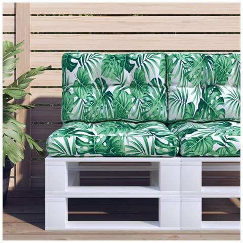 Cuscini Per Pallet 2 Pz Motivo A Foglie Tessuto - Foto 1