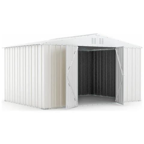 Box Deposito In Lamiera Garage Acciaio 403x269cm X H 215cm - 149kg - 10,84mq Bianco - Foto 2