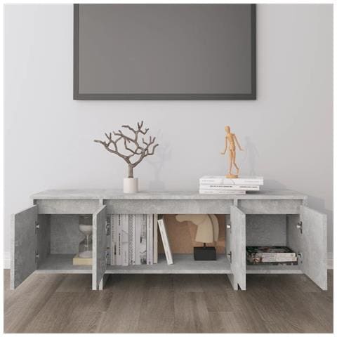 Mobile Tv Grigio Cemento 120x30x40,5 Cm In Truciolato - Foto 2