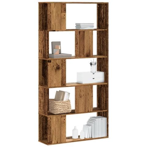 Lusso Casadino -  Libreria 5 Ripiani Legno Vecchio 80,5x23,5x162,5cm Multistrato - Foto 8