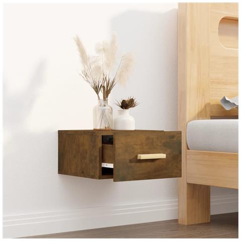 Lusso Casadino -  Comodino A Muro Rovere Fumo 35x35x20 Cm - Foto 2