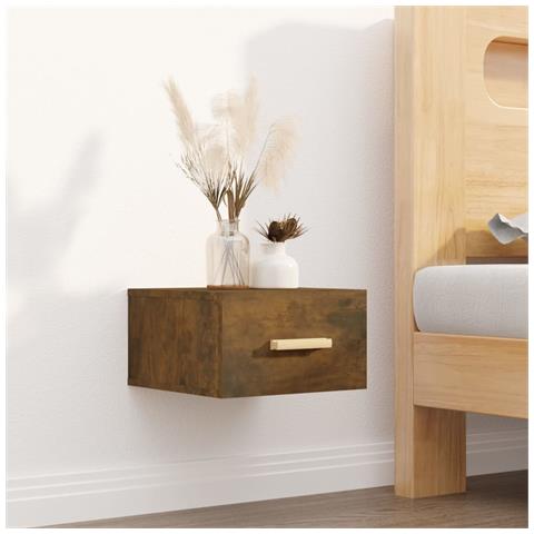 Lusso Casadino -  Comodino A Muro Rovere Fumo 35x35x20 Cm - Foto 8