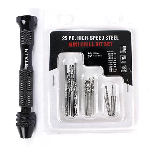 Set Di Mini Punte Da Trapano Da 0,5-3,0 Mm In Acciaio Rapido, Confezione Da 25 Black - Foto 1