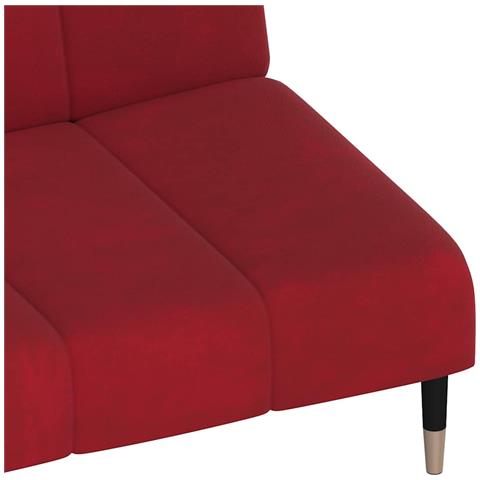 Divano Letto a 2 Posti Rosso Vino in Velluto - Foto 9