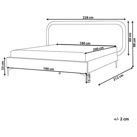 Letto Velluto Suzette 180 X 200 Cm Grigio Chiaro - Foto 8