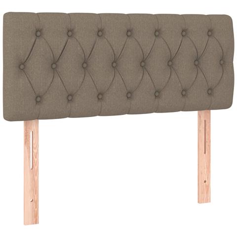 Letto a Molle con Materasso e LED Tortora 120x190 cm in Tessuto - Foto 9