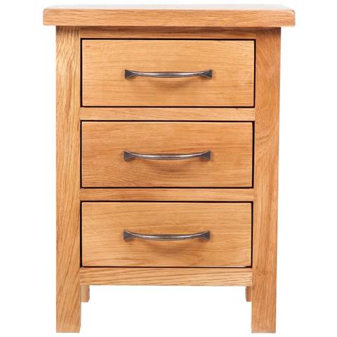 Comodino Con 3 Cassetti 40x30x54 Cm In Legno Massello Di Rovere - Foto 1