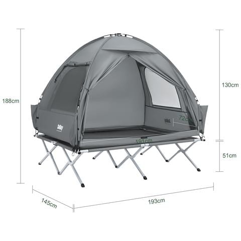 Tenda Da Campeggio 3 In 1 Per 2 Persone Con Ganci Per Lampada E Tasche - Foto 2