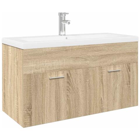 Mobile da Bagno con Lavabo Integrato Rovere Sonoma - Foto 1