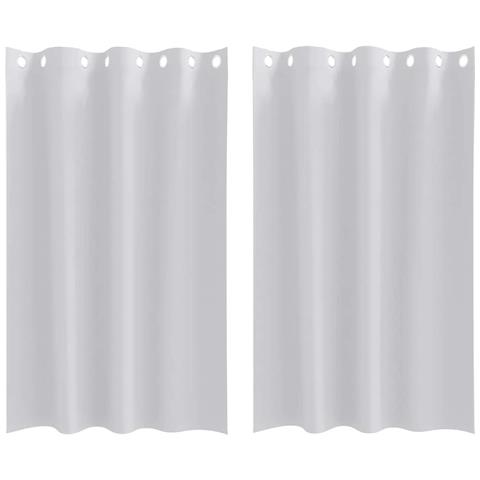 Tende con tende 2 pcs Grigio Chiaro 175x140cm Poliestere - Foto 1