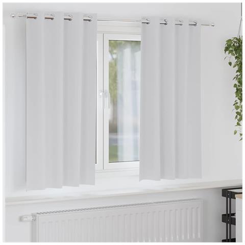 Tende con tende 2 pcs Grigio Chiaro 175x140cm Poliestere - Foto 2