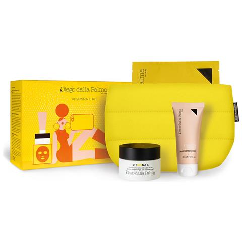 Kit Vitamina C Crema Illuminante Anti Rughe 24 Ore Full Size 50ml + Maschera Illuminante Energizzante Full Size + Crema Detergente Struccante Special Size 50ml + 1 Pz + Yellow Pillow-beauty Case 19,5 X 6,5 X15 Cm - Foto 1