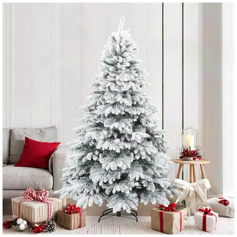 Albero di Natale Artificiale Snodato Foderato di Neve Bianco - Foto 2