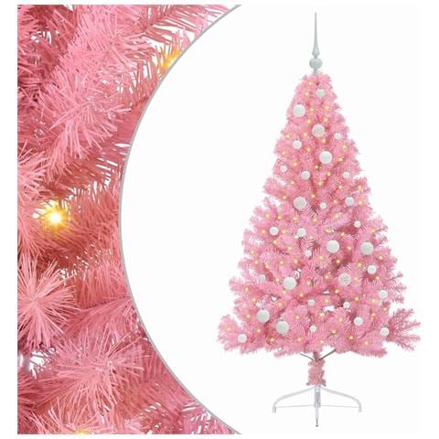 Albero di Natale artificiale con luci integrate Rosa 150 cm PVC - Foto 1