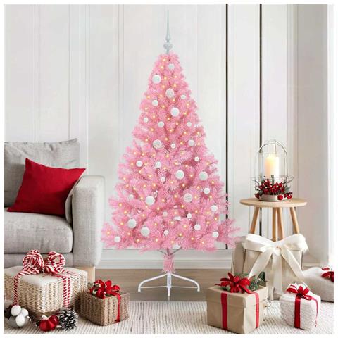Albero di Natale artificiale con luci integrate Rosa 150 cm PVC - Foto 2