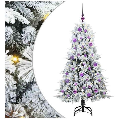 Albero di Natale Artificiale con Rami Pieghevoli Bianco 150 cm - Foto 1