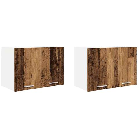 Armadio pensile con porta Riga 2 pcs Legno Antico e Bianco - Foto 1