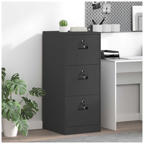 Armadio per File con cassetto Nero 44 x 50 x 106.5 cm - Foto 2