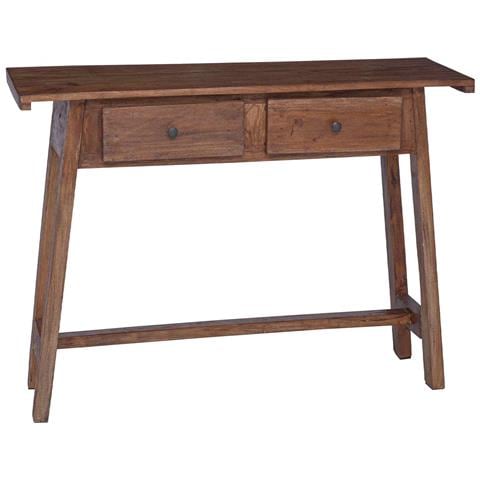 Scrivania Marrone 110 x 30 x 79 cm Legno di Mogano Massello - Foto 1