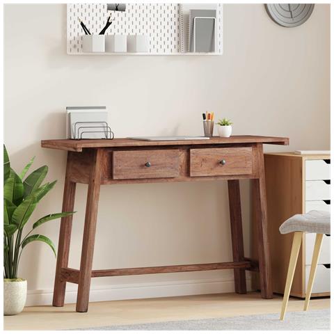 Scrivania Marrone 110 x 30 x 79 cm Legno di Mogano Massello - Foto 2