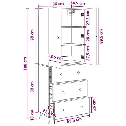Set di armadi 2 pcs Legno antico 66 x 34,5 x 90 cm - Foto 8