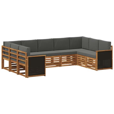 Set divano sezionale con cuscino 7 pcs Naturale e Antracite - Foto 1