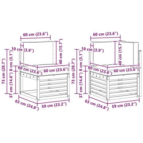 Set divano sezionale con cuscino 7 pcs Naturale e Antracite - Foto 9