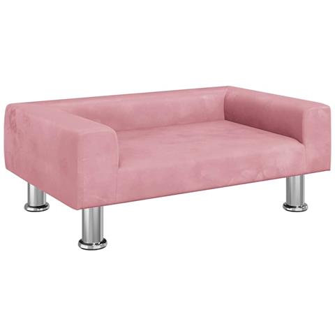 Lettino per Cani Rosa 70x45x26,5 cm in Velluto - Foto 1