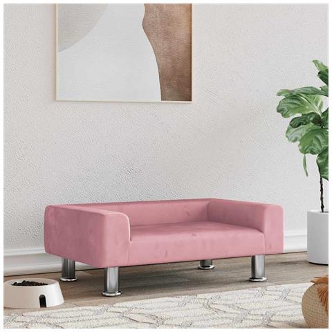 Lettino per Cani Rosa 70x45x26,5 cm in Velluto - Foto 2